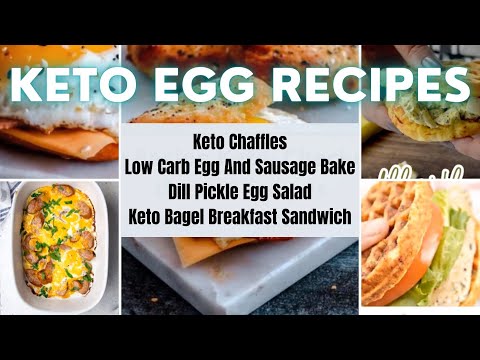 Keto Chaffles, Low Carb Egg And Sausage Bake, Dill Pickle Egg Salad, Keto Bagel Breakfast Sandwich