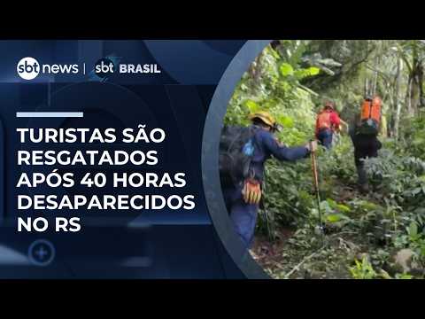 Turistas são resgatados após 40 horas desaparecidos em cânion no litoral do RS | #SBTBrasil