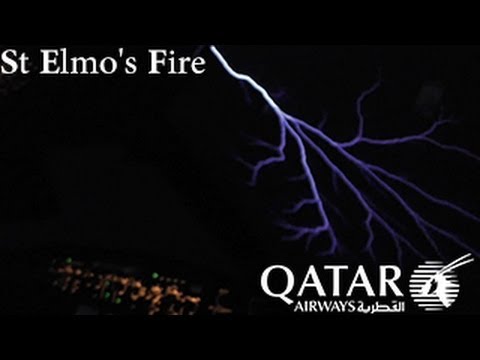 St. Elmo's fire in Airbus A330 Cockpit !