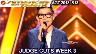 Angel Garcia sings “Just The Way  You Are” Spanish  America&#39;s Got Talent 2018 Judge Cuts 3 AGT