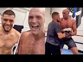 TYSON FURY TRAINS MMA WITH NICK DIAZ! DRILLS WRESTLING AS BOTH GRAPPLE & HIT HEAVY BAG