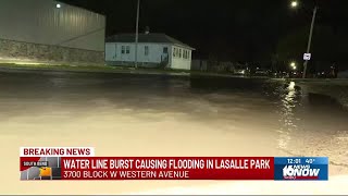 Water line burst causes flooding on South Bend’s west side