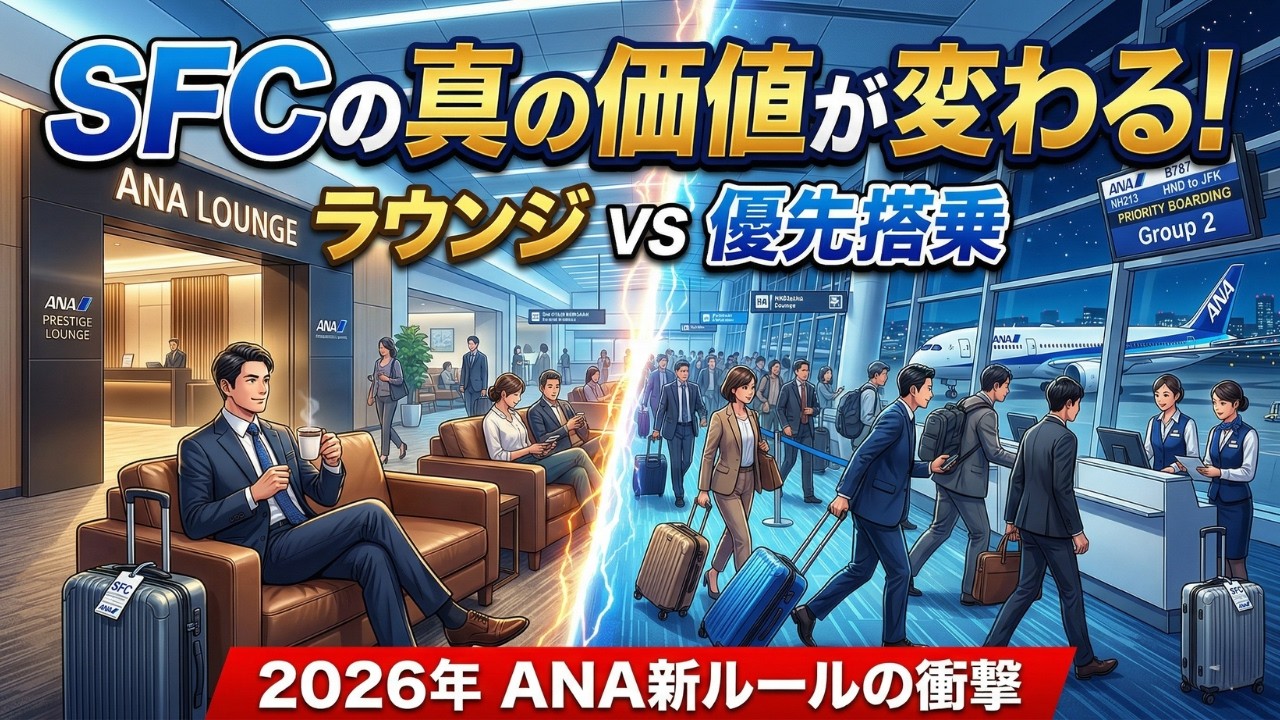 【SFC修行 ANA】SFC修行僧必見‼️ラウンジはもう古い？ANA新ルールで「優先搭乗」が絶対に必要な理由
