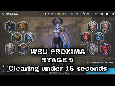 Wbu Proxima stage 9 clear under 15 seconds||Marvel Future Fight||