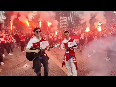Euro 2024: Croatian Fans Take Over Hamburg Streets with Passionate Cheers! 🇭🇷 | Shorts