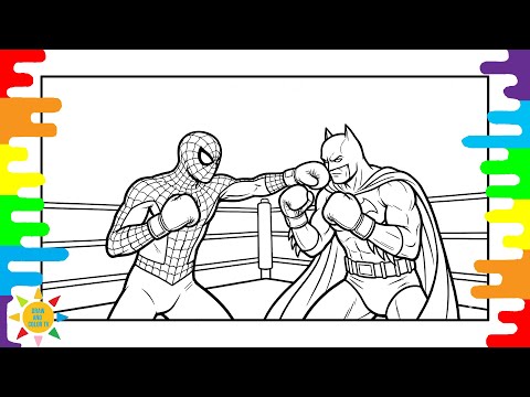 Spider-Man vs Batman Boxing Fight Coloring Pages | Spider-Man Coloring | Batman #artcoloring
