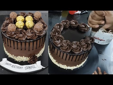 ferrero rocher cake recipe | chocolate cake recipe| chocolate drip cake design| Ferrero rocher