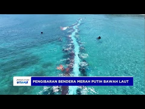 PENGIBARAN BENDERA MERAH PUTIH BAWAH LAUT