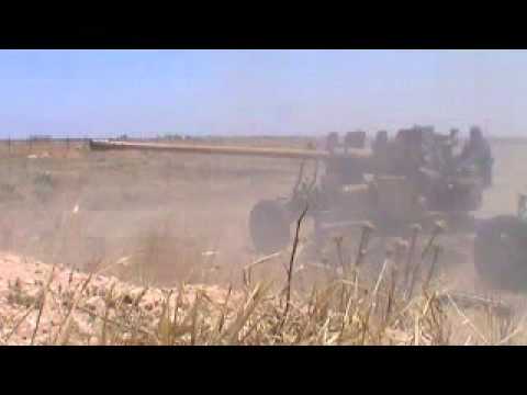 استهداف مواقع قوات النظام في قرية الحميدية في ريف حمص بمدفع 57 من قبل كتيبة الشهيد ضياء جمول