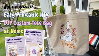 Easy Printable HTV DIY Custom Tote Bag At Home #teckwrapcraft