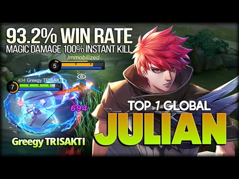 Damage Monster! 93.2% Win Rate. Greegy TRISAKTI. Top 1 Global Julian - Mobile Legends