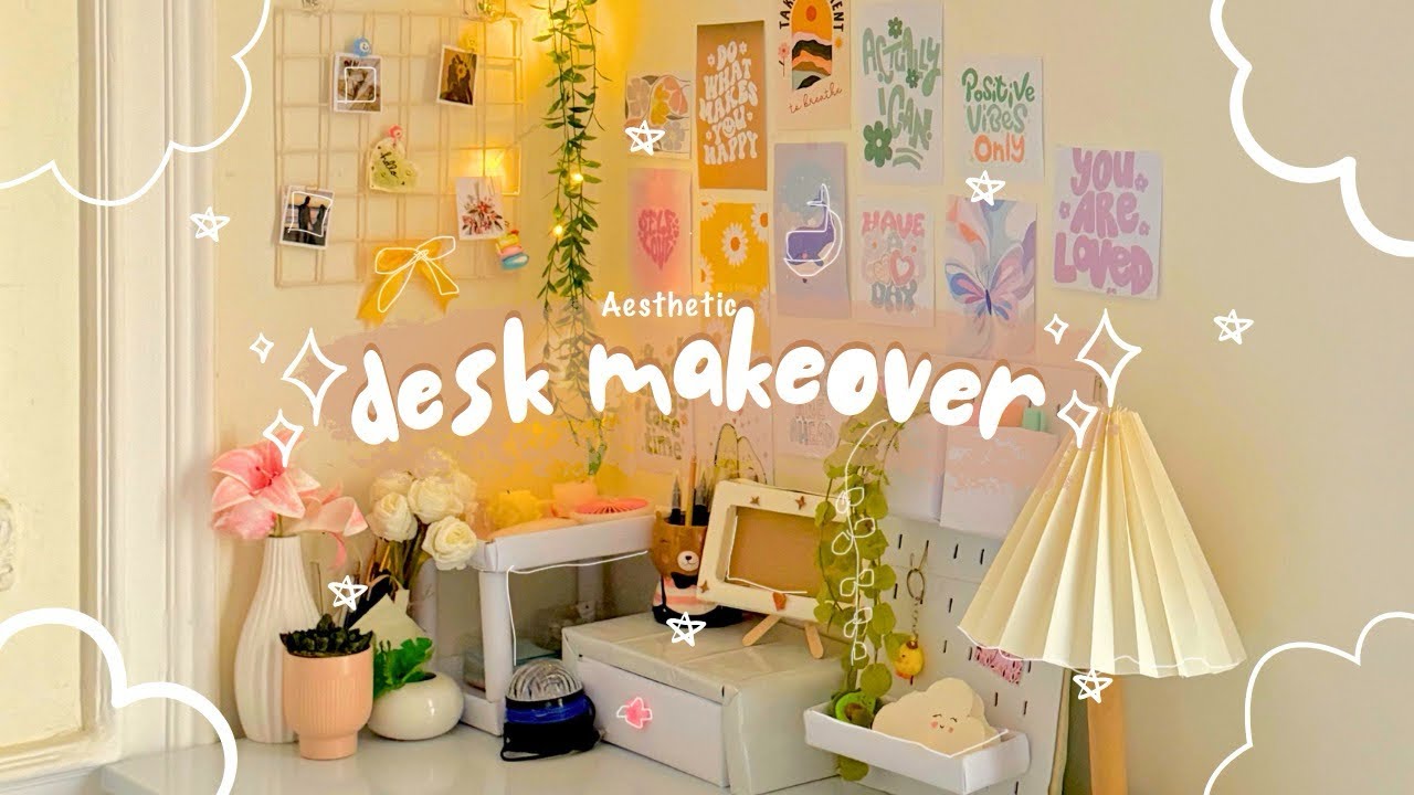 Aesthetic Desk Makeover✨ | Pinterest Inspired 🎀| DIY |2025🌷