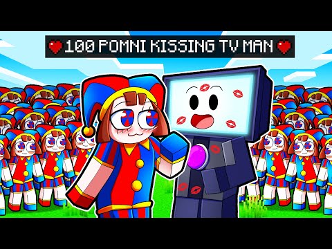 Pomni Tries to Kiss TV Man in Minecraft!