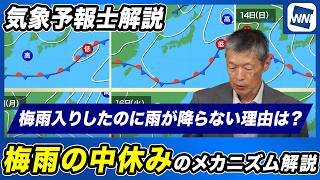 【解説】梅雨入りしたのに雨が降らない理由は？「梅雨の中休み」のメカニズムを解説！