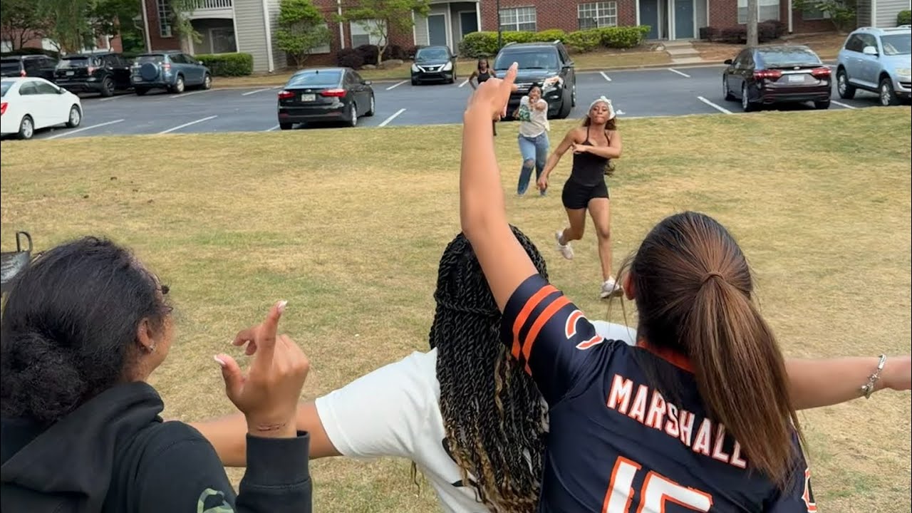 Destiny jumps out the car and runs full speed at Hope & Faith!