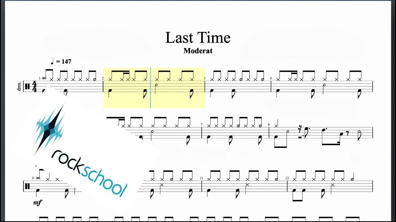 Last Time Rockschool Grade 8 Drums