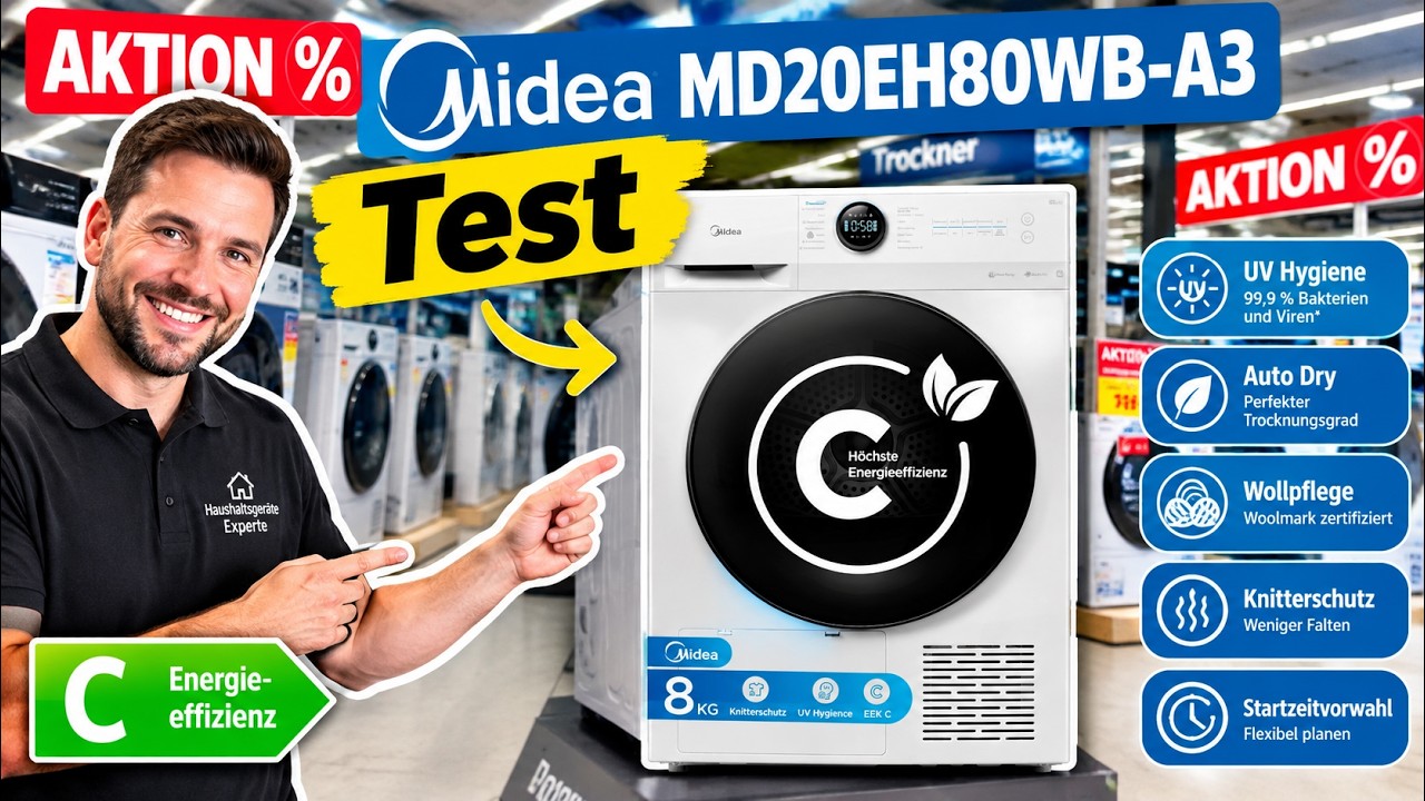 Midea MD20EH80WB-A3 Test: Lohnt sich der Wärmepumpentrockner?