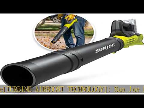 Sun Joe 24V-TB-LTE-P1 24-Volt iON+ Jet Blower Cordless Compact Turbine Leaf Blower 100-MPH, Promoti