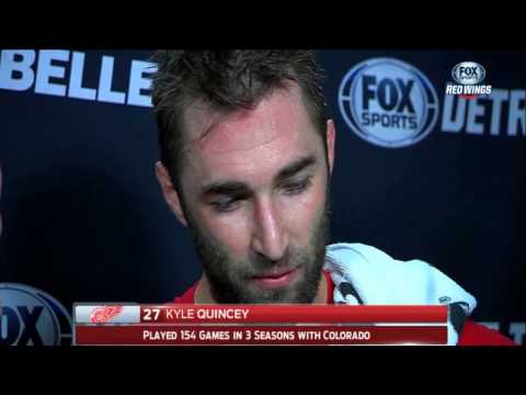 Kyle Quincey`s first intermission interview vs Avs Feb 5 2015