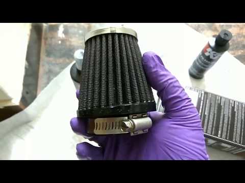 CLEANING,RE OIL K&N RC1060 PERFORMANCE AIR FILTER USING K&N AIR FILTER RECHARGER ALONG WITH SOUND