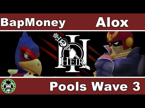 Heir 3 - BapMoney (Fox, Falco) Vs. Alox (Cpt.Falcon) - Pools Wave C - Melee Singles