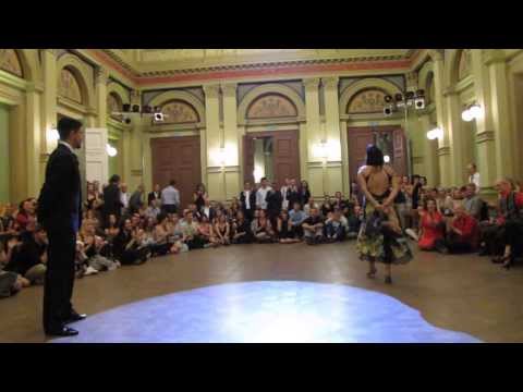  Sebastian Jimenez  and  Maria Ines Bogado  are  dancing  to  a  tango  at  Łódź Tango Salon Festival  in  2014