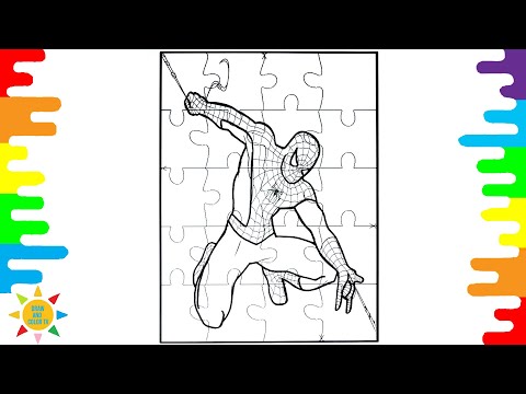 SPIDERMAN Coloring Page|SUPERHERO in Jigsaw Game|Marin Hoxha & Caravn - Eternal [NCS Release]