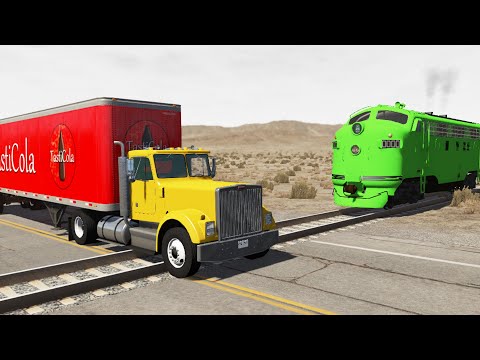 Cars vs Rails and Train - BeamNG.Drive #3