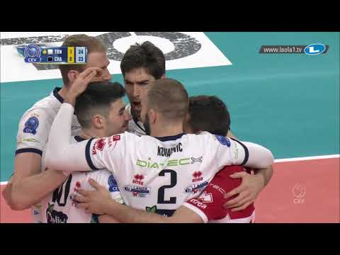 Trentino take a close 2nd set on way to Playoffs 6