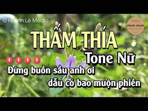 Karaoke ThẤM THÍA - Tone Nữ - Beat hay | Phạm Chung