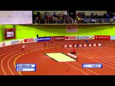 Belguim European Record Men's 4x400m Relay Final European Athletics Indoor Championships Prague 2015