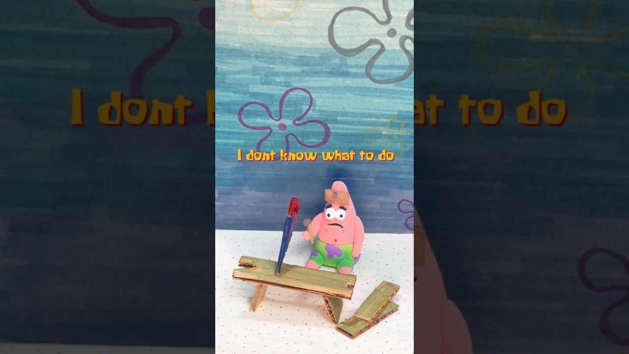 How to Make Patrick Star Meme mini Clay Sculpture ⭐️🌸 #diy