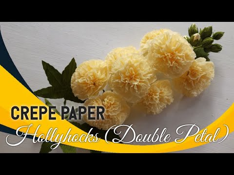 How To Make Hollyhocks Flower (Double Petal) | Crepe Paper Flower #diy #how #tutorial