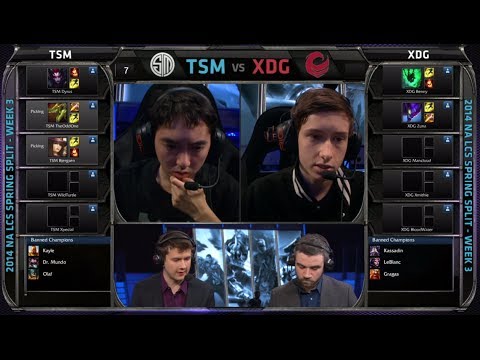 TSM vs XDG | 2014 NA LCS Spring split S4 W3D1 G1 | XDG vs TSM | TSM vs XD.GG full game HD