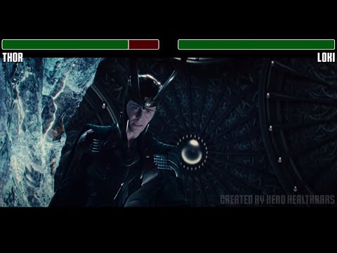 Thor vs. Loki fight WITH HEALTHBARS | HD | Thor