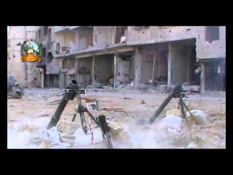 استهداف مقرات النظام في مشفى تشرين العسكري في حي برزة الدمشقي بقذائف الهاون من قبل كتيبة سيف الحق الدمشقي