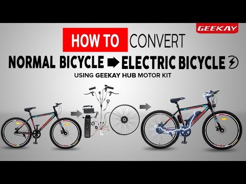 How to Convert Any Cycle to Electric Cycle at Home with Geekay 36V 250W Hub Motor Kit | Geekay Bikes