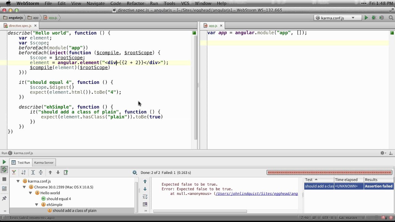 Egghead.io - AngularJS - Unit Testing a Directive