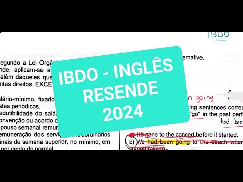 CONCURSO PROFESSOR INGLÊS - IBDO - RESENDE