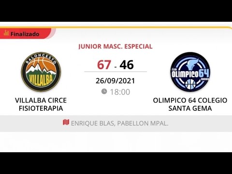 Junior masc A VILLALBA CIRCE FISIOTERAPIA - OLIMPICO 64