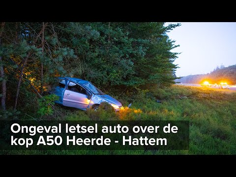 Ongeval letsel auto over de kop A50 tussen Heerde en Hattem - ©StefanVerkerk.nl
