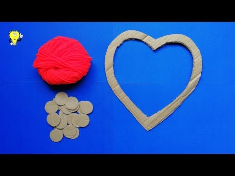 DIY Heart Shaped Wall Hanging - Woolen Wall Hanging Design - Home Decorating Ideas Handmade Easy Video