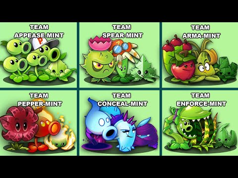 6 Team Plant & Mint Battlez - Who Will Win? - PvZ 2 Team Plant Vs Team Plant
