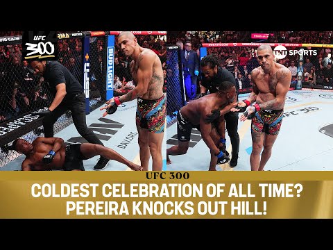 Alex Pereira knocks out Jamahal Hill and delivers the COLDEST celebration of all time 🥶 