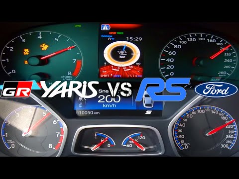 Acceleration Toyota GR Yaris vs Ford Focus RS Battle 0-250