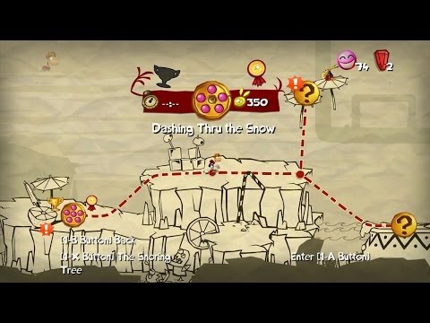 Walkthrough: Rayman Origins 100% - Gourmand Land - Dashing Thru the Snow