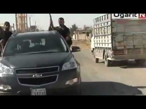 توجه عناصر كتيبة درع الوطن الى احدى المعارك في صيدا في ريف درعا