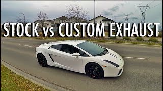 Lamborghini Gallardo TUBI Exhaust vs Stock Test Drive V10 Sounds