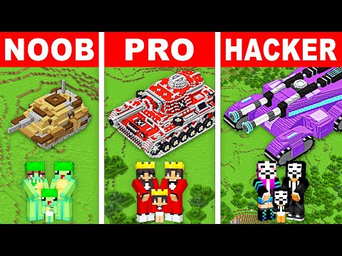 NOOB vs PRO: FAMILY TANK HOUSE Build Challenge In Minecraft!