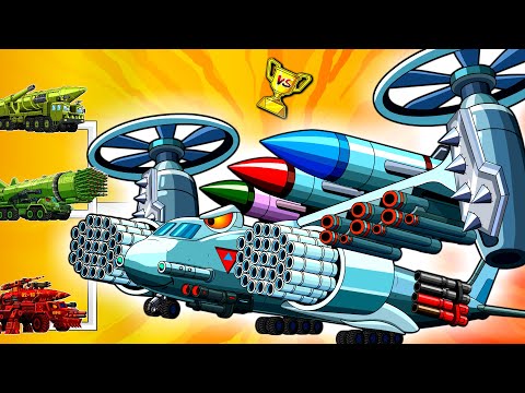 Missile Helicopter Tank VS Mega Rocket Vehicles | Epic Battle